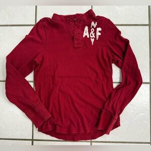 Abercrombie & Fitch Red Long Sleeve Tee